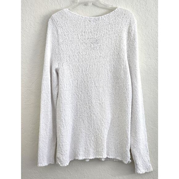 TOP/KNIT-RALPH LAUREN-LAUREN JEAN CO.-White-V-Tie Neck-Long Sleeves-Size XL-NWT - Picture 2 of 13